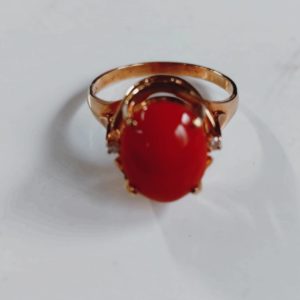 ダイヤ赤珊瑚リングを高価買い取りさせて頂きました。